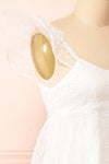 Eoya White Sparkly Babydoll Dress | Boutique 1861 side close-up