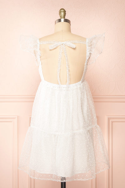Eoya White Sparkly Babydoll Dress