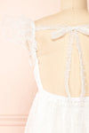 Eoya White Sparkly Babydoll Dress | Boutique 1861 back close-up