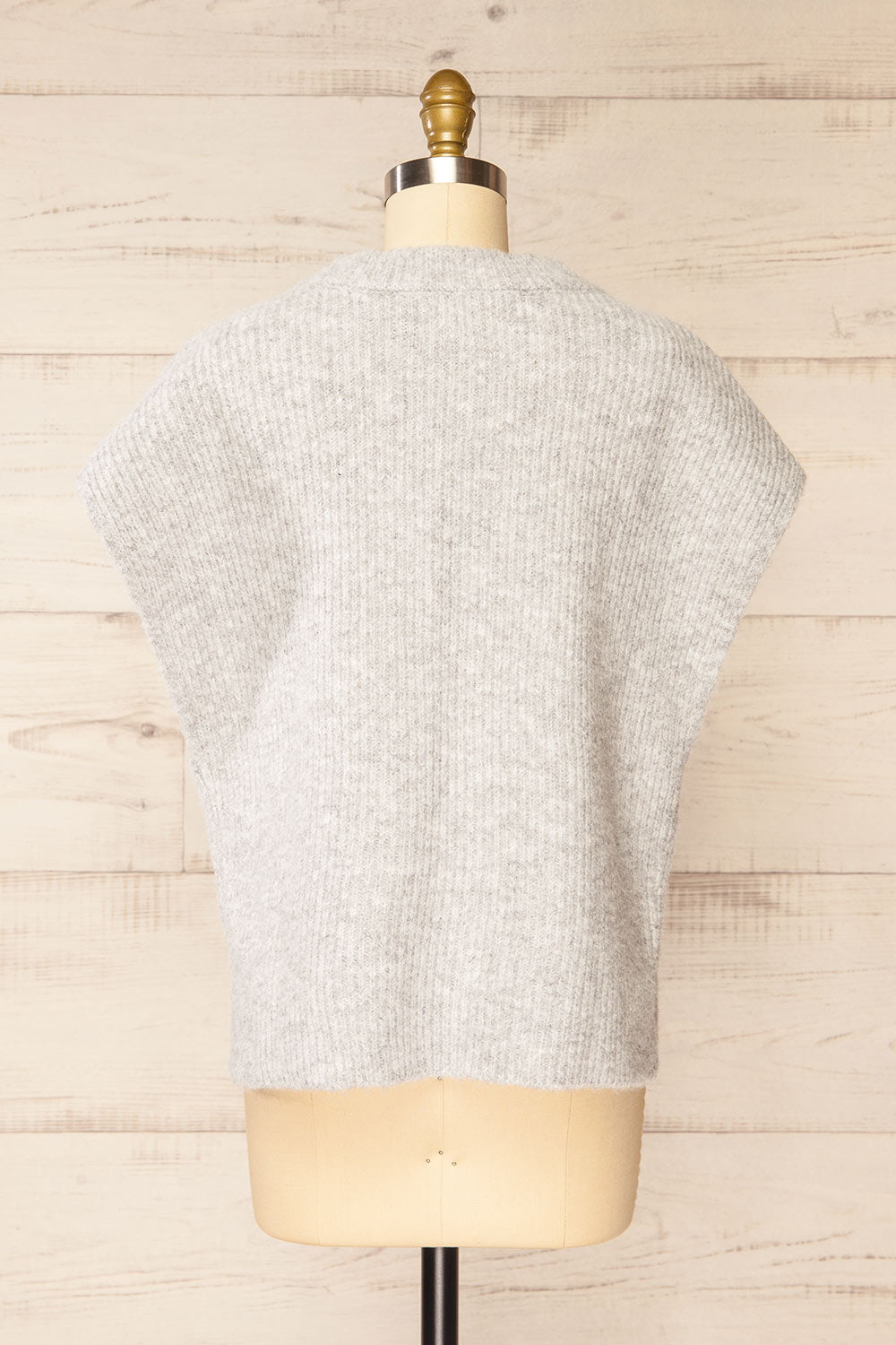 Epirus Grey Sleeveless Twisted Knit Vest | La petite garçonne  back view