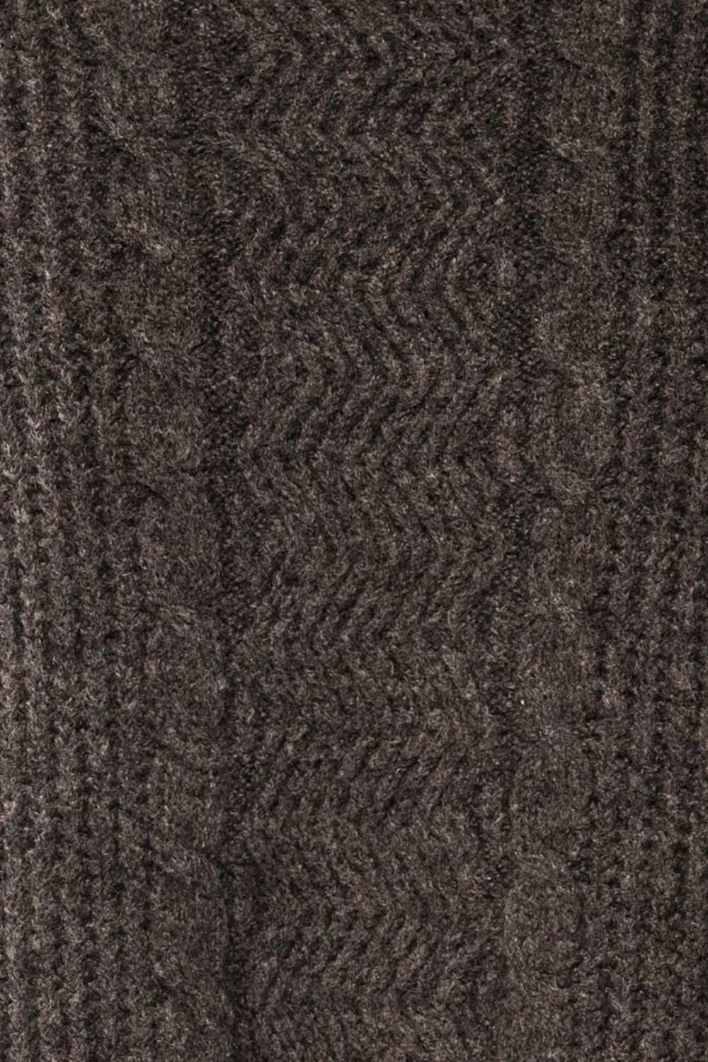 Erzurum Grey Knit Turtleneck Poncho | La petite garçonne fabric 