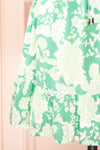 Esadora Short Green Floral Dress w/ Bows | Boutique 1861 bottom view