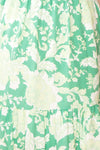 Esadora Short Green Floral Dress w/ Bows | Boutique 1861 texture