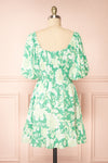 Esadora Short Green Floral Dress w/ Bows | Boutique 1861 back view
