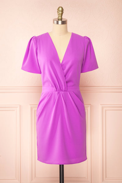 Esta Short Purple Dress | Boutique 1861 front view