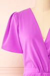 Esta Short Purple Dress | Boutique 1861 front close-up