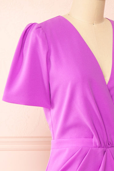 Esta Short Purple Dress | Boutique 1861 side close-up