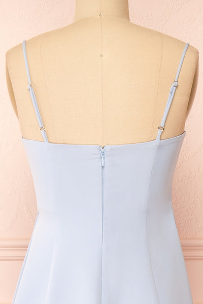 Estella Blue Maxi A-line Dress w/ Slit | Boudoir 1861  back
