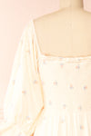 Estelle Ivory Midi Dress w/ Floral Embroidery | Boutique 1861 back view