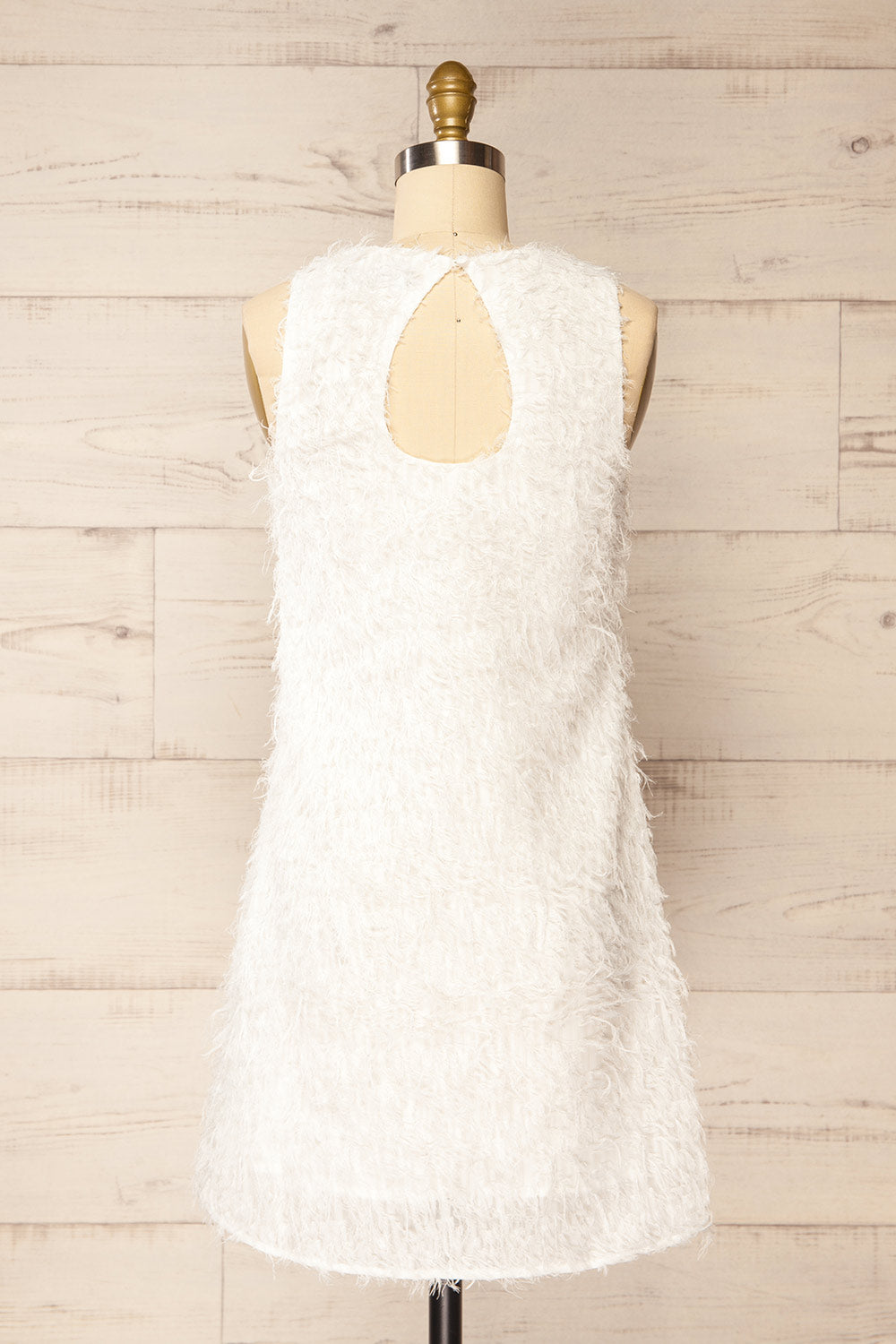 Estriez Short White Fringed Dress | La petite garçonne  back view