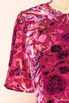 Eudine Short Violet Velvet Floral Dress | Boutique 1861 front close-up
