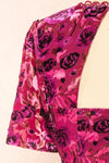 Eudine Short Violet Velvet Floral Dress | Boutique 1861 back close-up