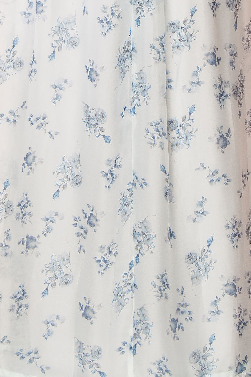 Eulalia Blue Floral Maxi Dress w/ Ruffles | Boutique 1861 texture