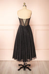 Euphea Black Glitter Strapless Corset Dress | Boutique 1861  back view