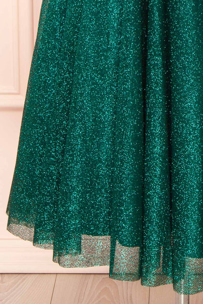Euphea Green Glitter Strapless Corset Dress | Boutique 1861  bottom