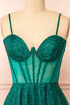 Euphea Green Glitter Strapless Corset Dress | Boutique 1861 straps
