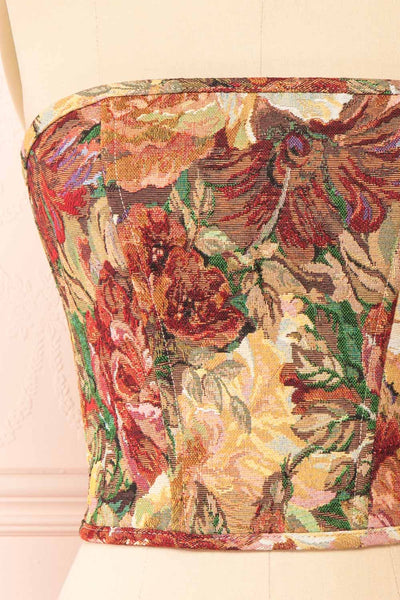 Euphemia Bustier Corset Top w/ Lace Up Back | Boutique 1861 front close-up