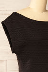 Eva-Marie Black Cable Pattern Short Dress | La petite garçonne side