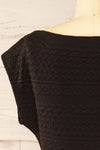 Eva-Marie Black Cable Pattern Short Dress | La petite garçonne back