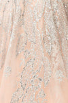 Evandra Pink Tulle Maxi Dress w/ Silver Glitter | Boutique 1861 fabric