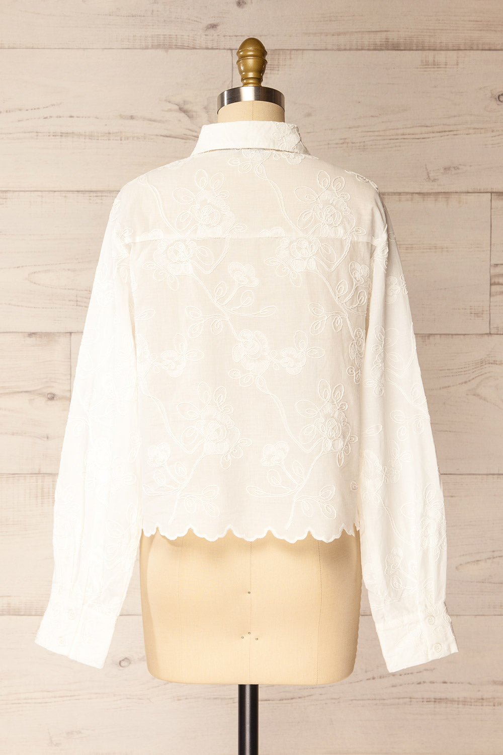 Evans Embroidered White Blouse with Scalloped Hem | La petite garçonne back 