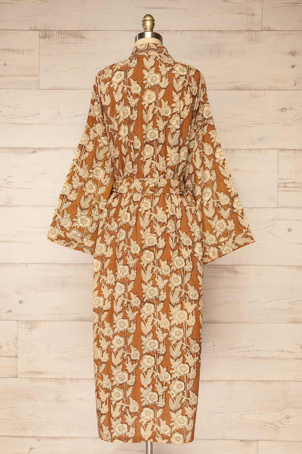 Everglade Caramel Floral Kimono | Maison garçonne  back view