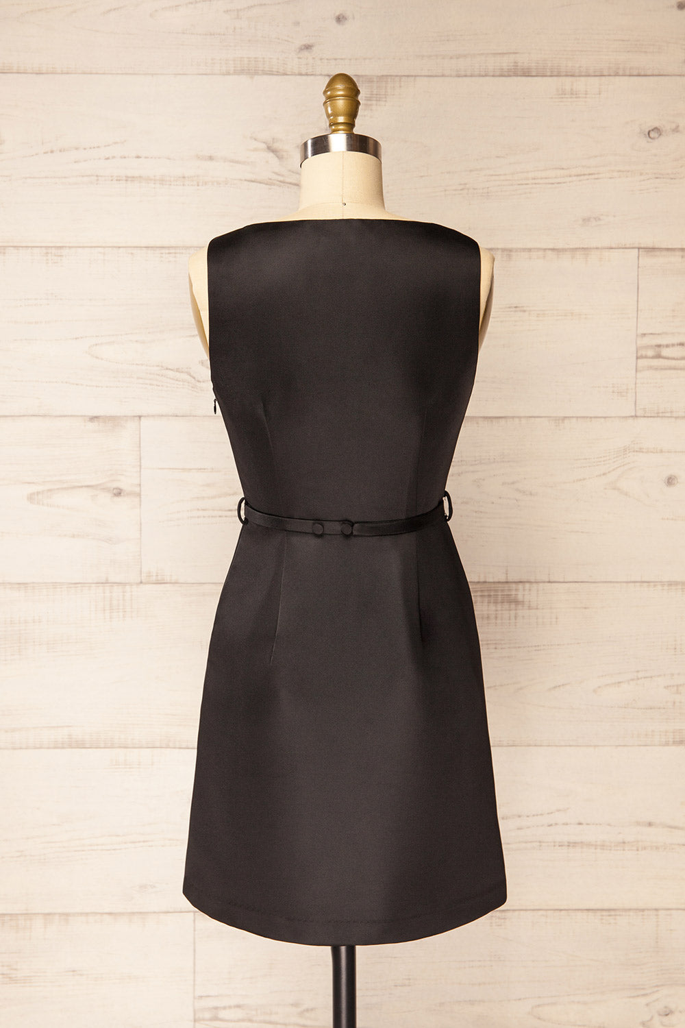 Evesham Short Black Dress w/ Ribbon Belt | La petite garçonne back view