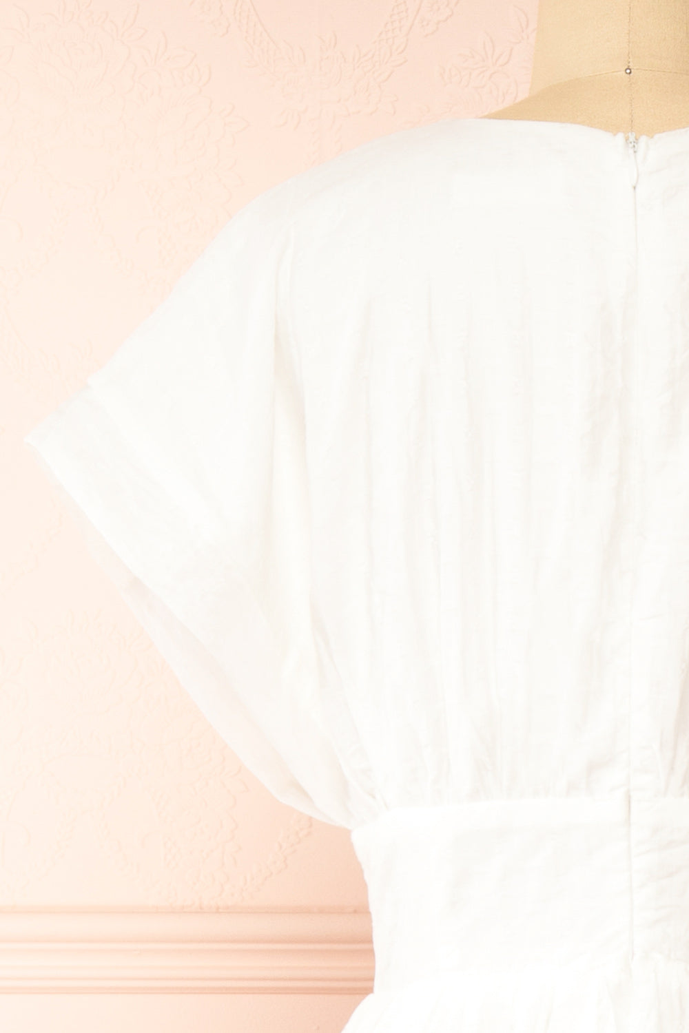 Evitae White Midi Dress w/ Short Sleeves | Boutique 1861  back