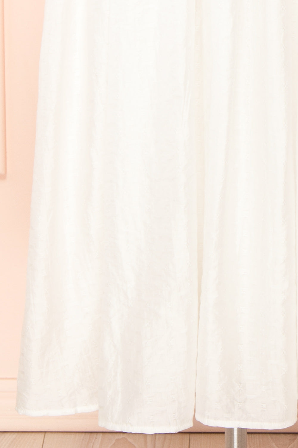 Evitae White Midi Dress w/ Short Sleeves | Boutique 1861  bottom