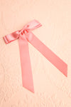 Ezelle Dusty Pink Satin Bow Hair Clip | Boutique 1861 front  view