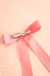 Ezelle Dusty Pink Satin Bow Hair Clip | Boutique 1861 back view