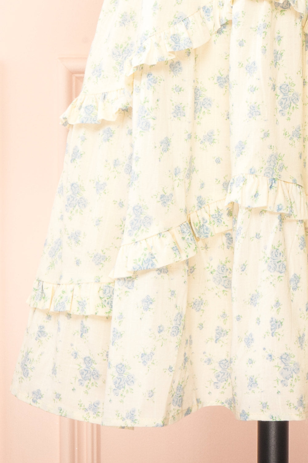 Faelle Short Cream Dress w/ Floral Pattern | Boutique 1861  bottom