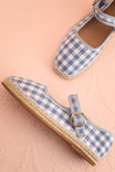 Falia Blue Vichy-Print Mary Jane Flats with Strap | Boutique 1861 flat lay