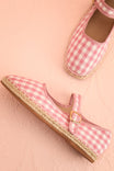 Falia Pink Vichy-Print Mary Jane Flats with Strap | Boutique 1861 flat lay