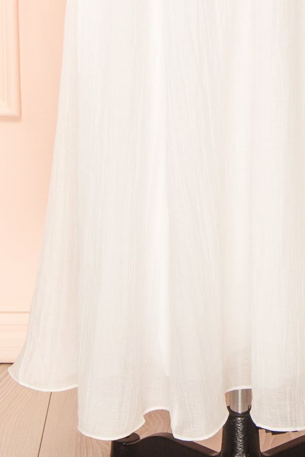 Fallon White Maxi Dress w/ Long Sleeves | Boutique 1861