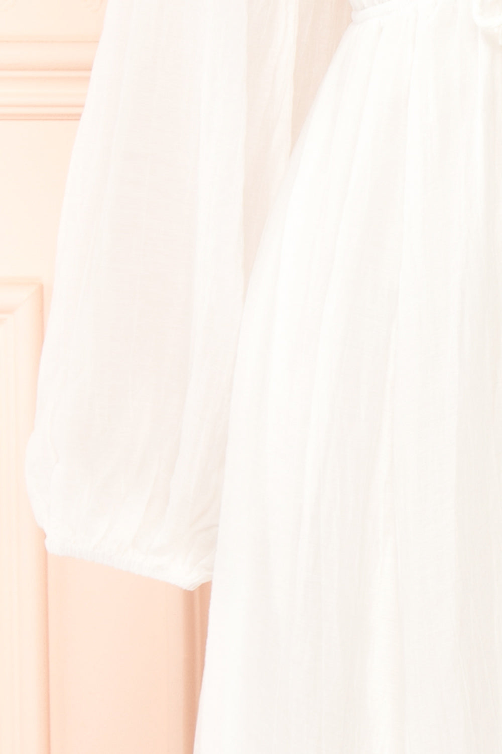 Fallon White Maxi Dress w/ Long Sleeves | Boutique 1861 sleeve