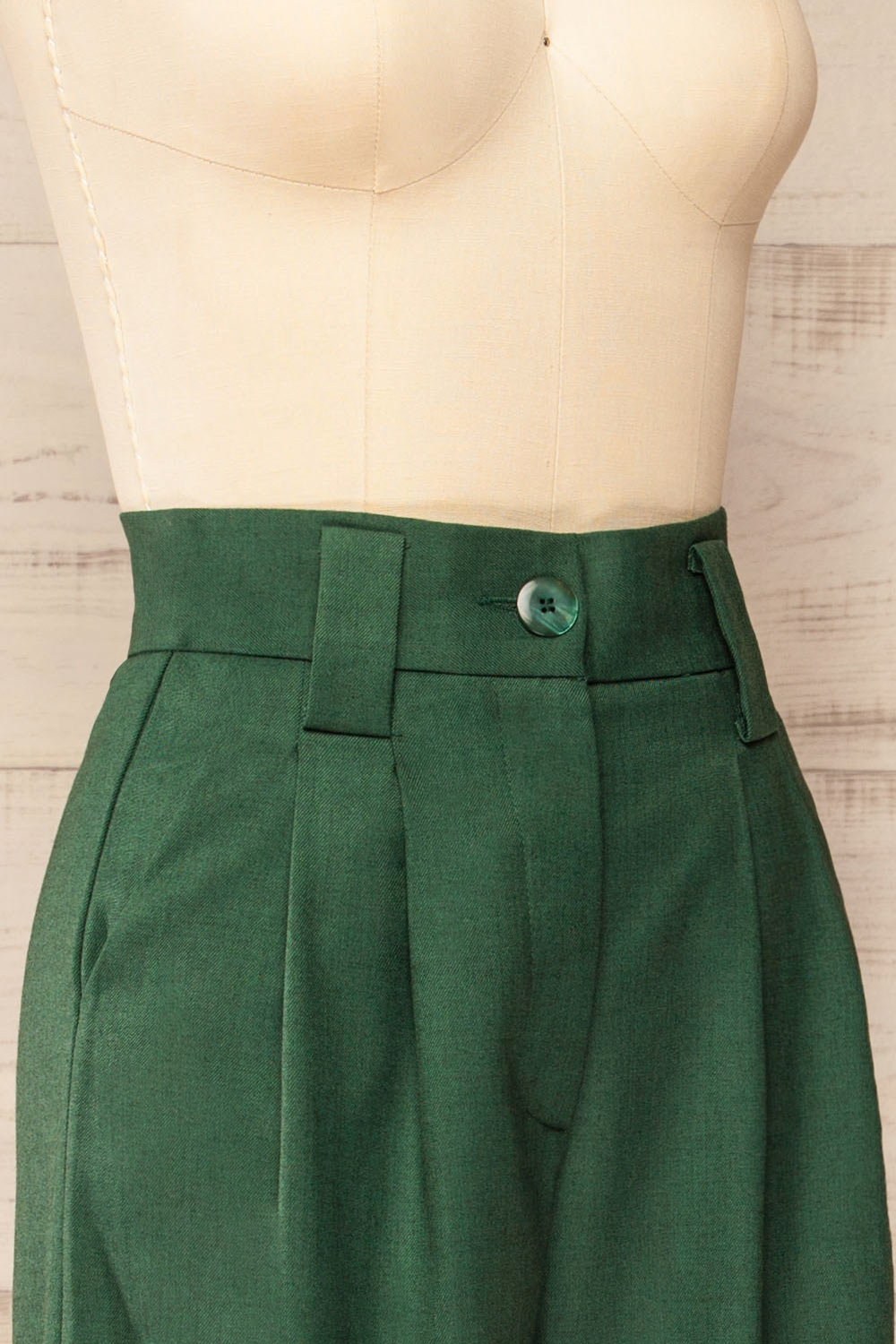 Famdon Green High-Waisted Wide Leg Pants | La petite garçonne  side