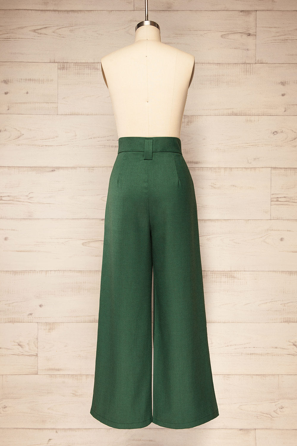 Famdon Green High-Waisted Wide Leg Pants | La petite garçonne  back view