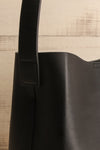Fangtell Black Faux-Leather Tote Bag | La petite garçonne side close-up