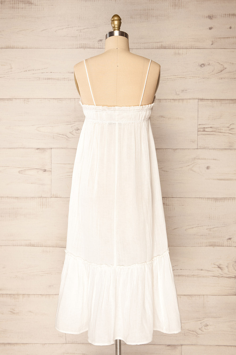 Fannar White A-line Midi Dress | La petite garçonne back view