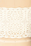 Faroe Ivory Crochet Crop Top w/ Bow Straps | La petite garçonne texture