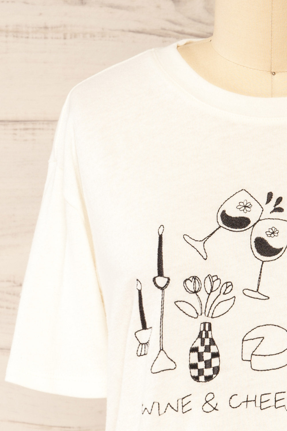 Fatale Wine & Cheese T-Shirt | La petite garçonne  front