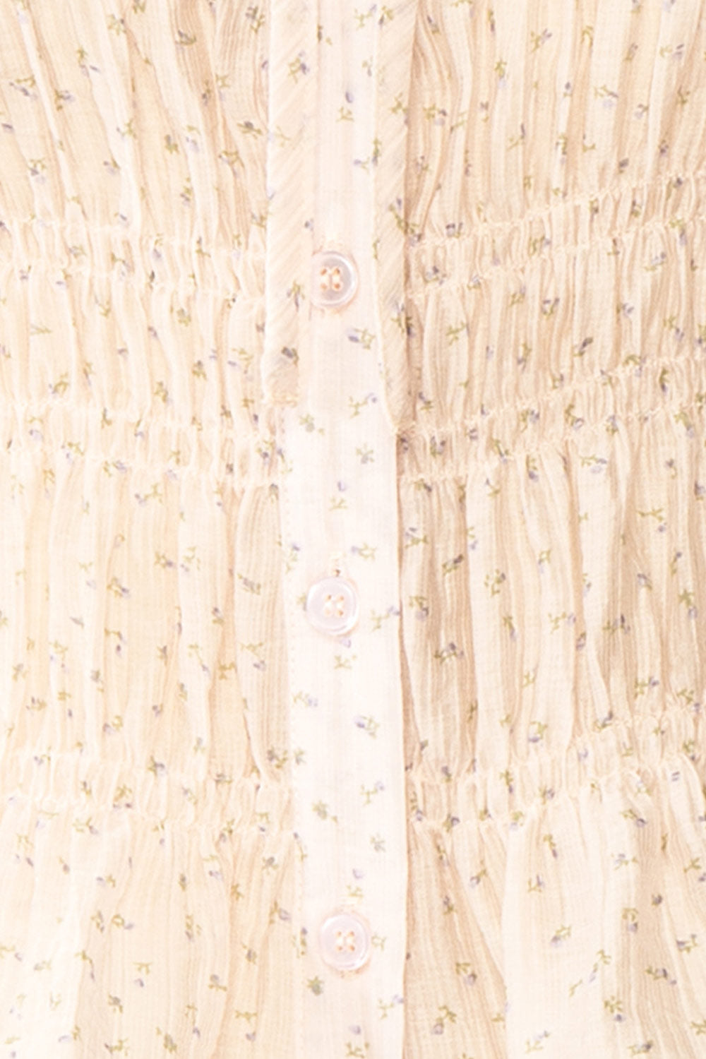 Fatou Pink Floral Ruched Blouse with Lace Trim | Boutique 1861 fabric 