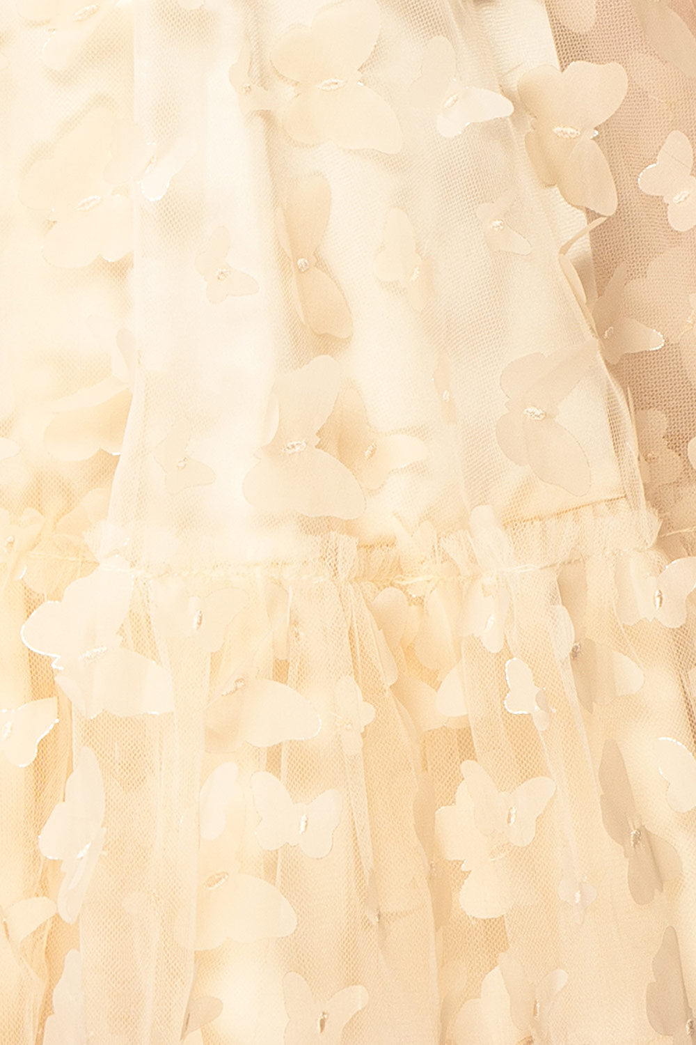 fabric of Faya Ivory Short Corset Dress with Butterflies From Boutique 1861