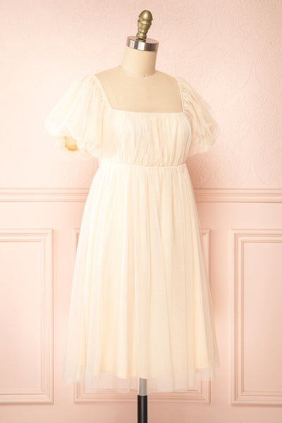 Faye Beige Babydoll Dress | Boutique 1861 side view