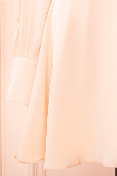 Felestine Pink Short Satin Wrap Dress | Boutique 1861 bottom