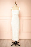 front view of Felina Ivory Satin Dress with Sequins at Boudoir 1861