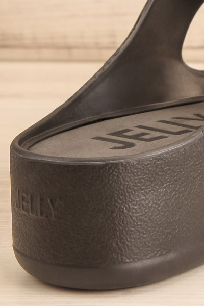 Fenix Black Double Buckle Platform Sandals | La petite garçonne back close-up