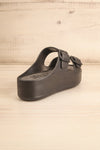 Fenix Black Double Buckle Platform Sandals | La petite garçonne back view