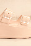 Fenix Bush Double Buckle Platform Sandals | La petite garçonne side front close-up